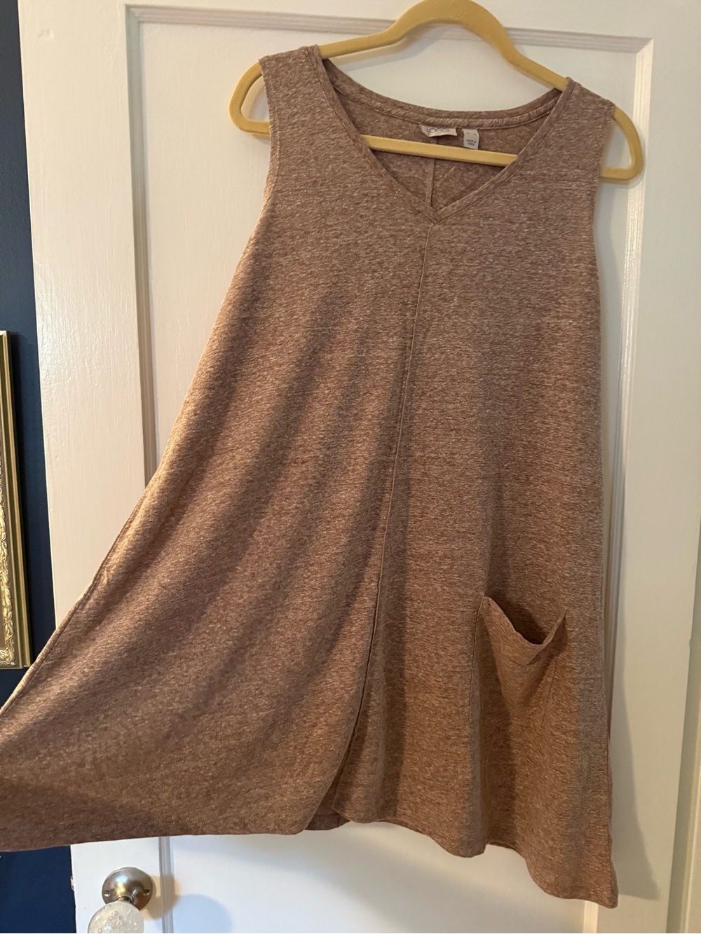 LOGO by Lori Goldstein Taupe Sleeveless A-Line Tunic with Pocket